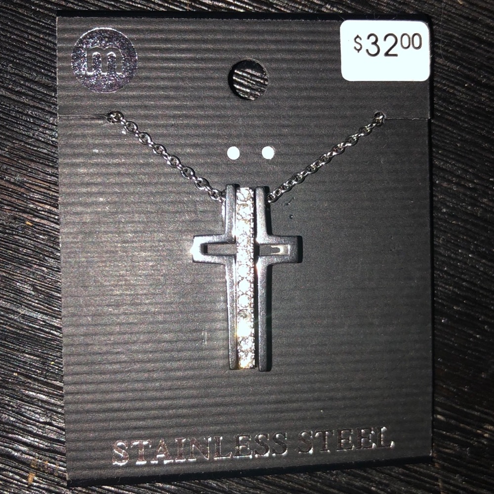 ‼️ Brand New with Tags Rhinestone Cross Necklace